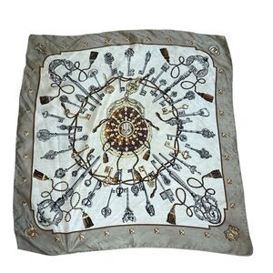 Silk scarf Les Cles neck scarf, hijab, babushka